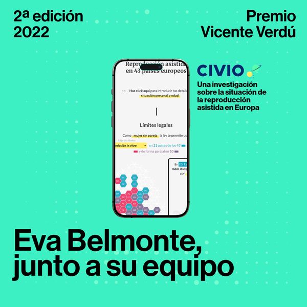 Cartel del premio 2022: Eva Belmonte y equipo, Civio