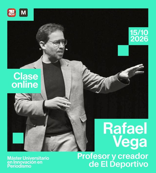 Cartel: clase online con Rafael Vega, Profesor y creador de El Deportivo, el 15/10/2026